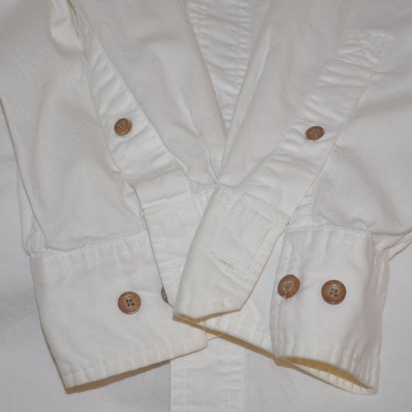 Eddie Bauer. Men's button up dress shirt. White long sleeve. Size Large. - Picture 4 of 7